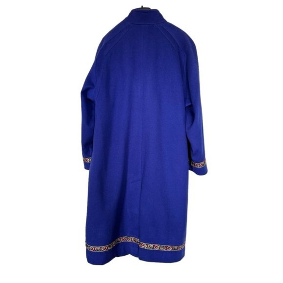 London Fog Vintage Wool Jewel Toned Purple Oversized Long Coat Jacket - Picture 13 of 15